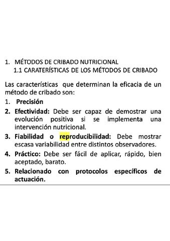 Caracteristicas Metodos De Cribado Pdf