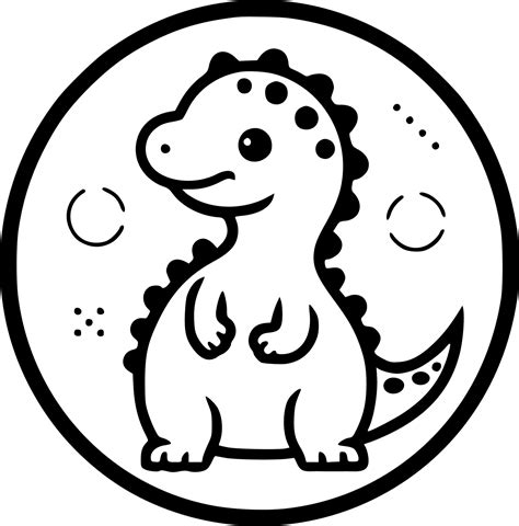 Dinosaur - Black and White Isolated Icon - Vector illustration 24141131 ...