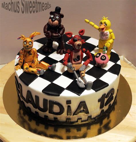 Tarta De Fondant De Five Nights At Freddys Sabor Vainilla Y Chocolate