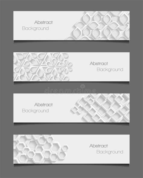 Set Of Abstract Modern Style Banners Stock Vector Illustration Of