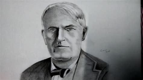 How To Draw A Thomas Edison Pencil Sketch For Beginners Drawing