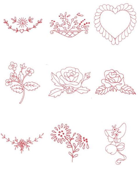 Oregonpatchworks Sets Redwork Hand Embroidery Designs