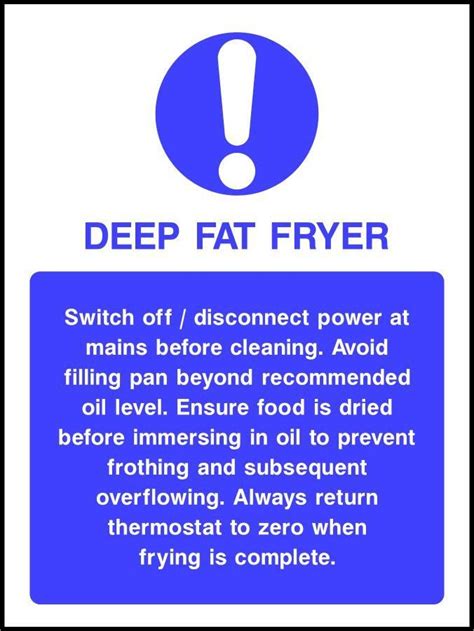 Deep Fat Fryer Safety Sign Sk Signs And Labels Sk Signs And Labels Ltd