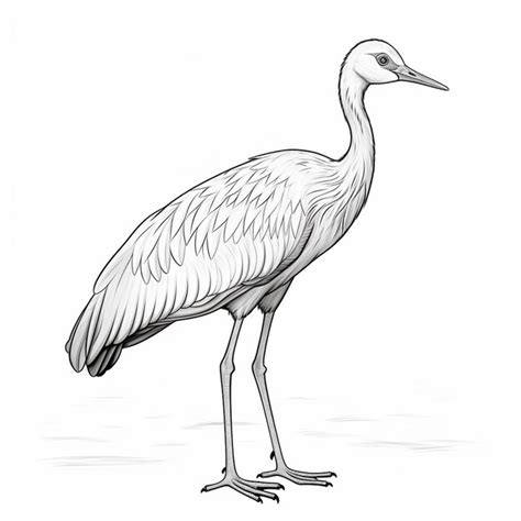 Premium Ai Image Sandhill Crane Drawings Cute Cute Coloring Book