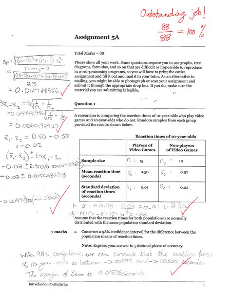 Math 215 Assignment 5 Feedback Assignment 5a 3g Total Marks 88 Please