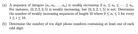 Solved A A Sequence Of Integers A1a2an Is Weakly