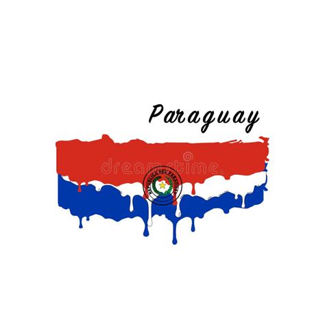 Bandera De Paraguay Ejemplo Del Vector En Un Fondo Blanco Ilustración