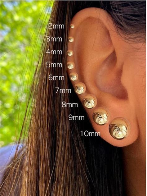 14K Yellow Gold Ball Push Back Studs Tiny Earring Stud Etsy