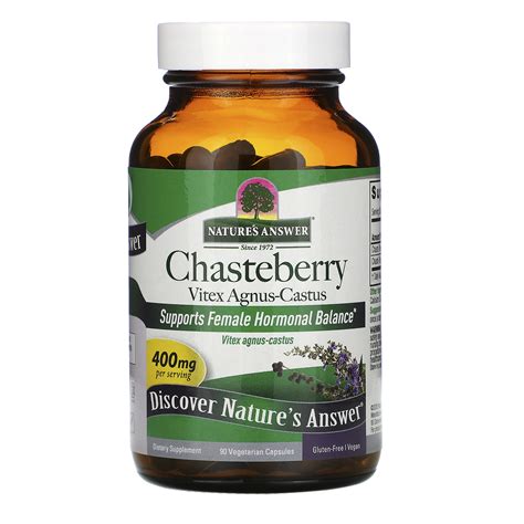 Natures Answer Chasteberry Vitex Agnus Castus 400 Mg 90 Vegetarian Capsules Iherb