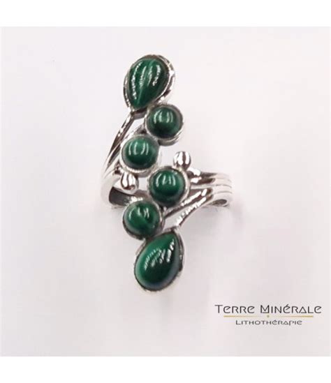 Bague R Glable Malachite Aa Argent