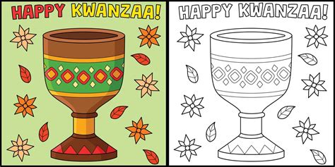 Kwanzaa Unity Cup Coloring Page Illustration 13117845 Vector Art At