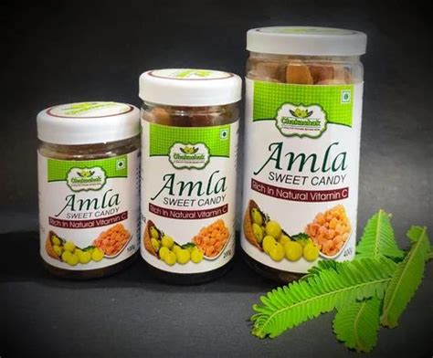 Brown 200g Chakachak Sweet Amla Candy Packaging Type Plastic Jar