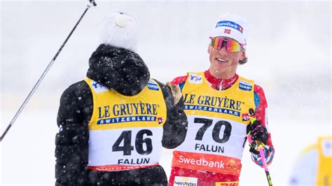 Weltcup Falun Johannes Hösflot Kläbo im Schneetreiben über zehn