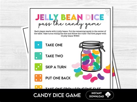 jelly bean dice game  kids  adults   party