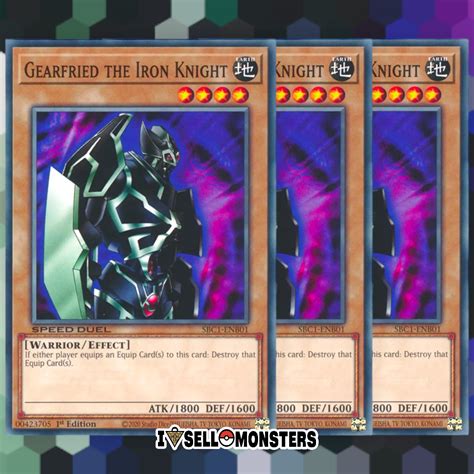 Yu Gi Oh TCG 3x Gearfried The Iron Knight SBC1 ENB01 X3 COMMON YUGIOH