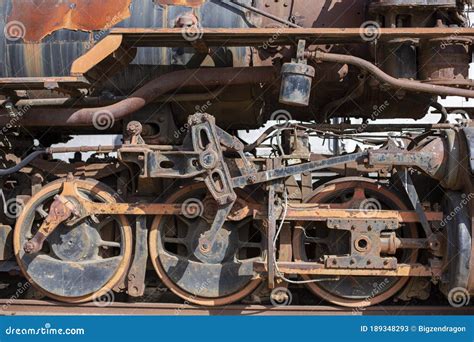 Old Rusty Iron Parts Of An Antique Steam Engine Stock Image Image Of