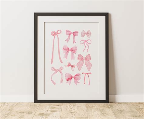 Preppy Pink Bows- Printable Wall Art - Kayla Makes