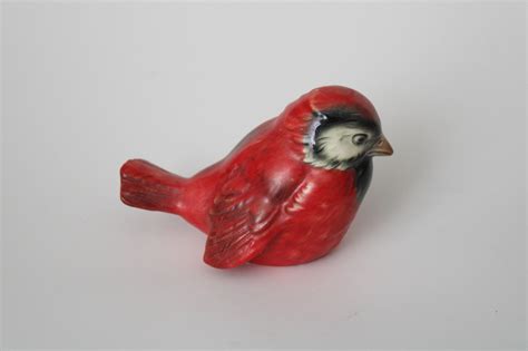 Vintage Goebel W Germany Red Cardinal Sparrow Bird Figurine Hand