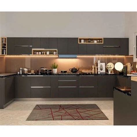 BR Kitchens Brown PVC Modular Kitchen Cabinet At Rs 1600 Square Feet In