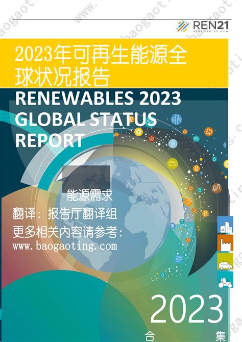 Ren46万字报告：可再生能源2023年全球状况报告（中英对照）报告 报告厅