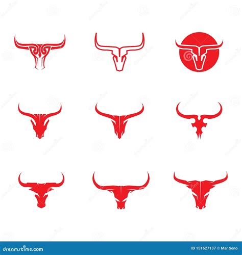 Big Bull Horn Logo Vector Template Emblem Horns Of Animal Far