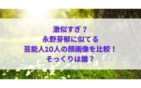 激似すぎ？永野芽郁に似てる芸能人10人の顔画像を比較！そっくりは誰？