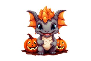 Halloween Cute Dragon Graphic By Gornidesign Creative Fabrica