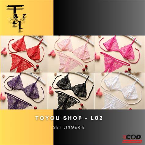 Toyou Shop L Sexy Lingerie Bra Set G String Lace Lingerie Transparent Selection