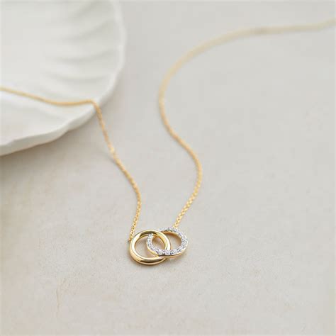 Interlocked Pendant Necklace|14K Gold Vermeil Lab Grown Diamond |HYOU ...