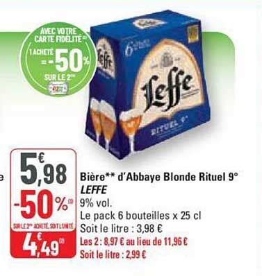 Promo Bi Re Blonde Belge D Abbaye Rituel Leffe Chez G Icatalogue Fr