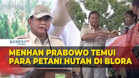 Menhan Prabowo Subianto Temui Petani Di Blora Bagikan Bantuan