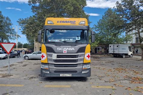 Passage Of The Truck Loaded With Food Sent By Russia For The Armenian