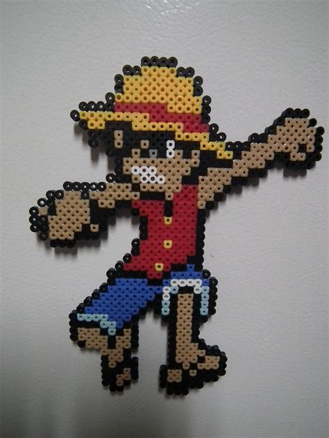 One Piece Monkey D Luffy Magnet Perler Beads By Blargofdoom On