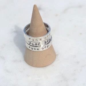 Uncensored Personalized Stacking Rings Bad Words Inappropriate Phrase F Word Fuck You