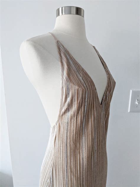 Champagne Beige Nude Dress MEDIUM Wedding Bridesmaid Formal Prom Cocktail Party EBay