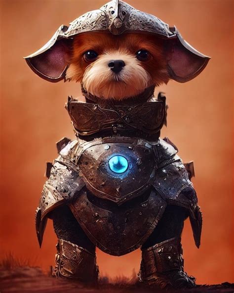 Premium Photo A Dog In A Samurai Armor