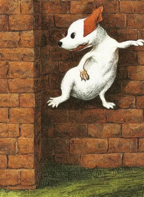 Jack Russel Terrier Balancing On Brick Wall Stable Diffusion OpenArt