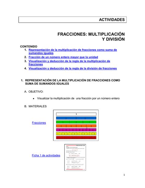 Fracciones Multiplicaci N Y Divisi N