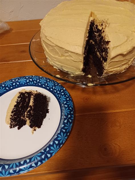 Chocolate Cake Peanut Butter Frosting All From Scratch Rbaking