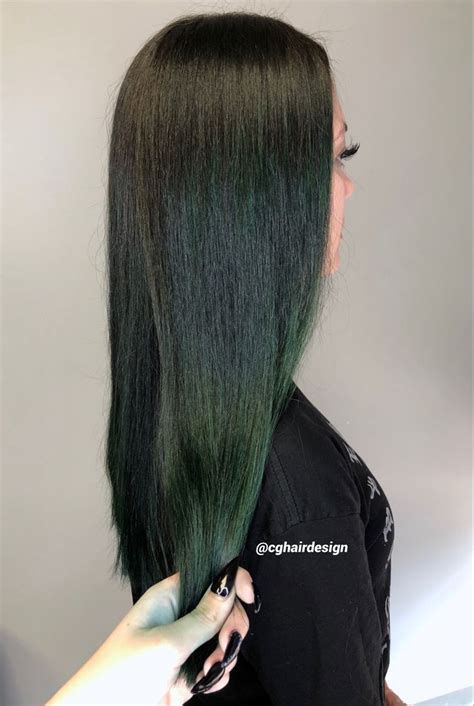 Dark Green Balayageombre Vivid Hair Color