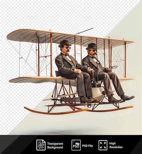 Retrato De Los Hermanos Wright Orville Y Wilbur Wright Los Aviadores