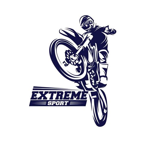 Moto Spur Oder Moto Cross Springen Illustration Silhouette Logo