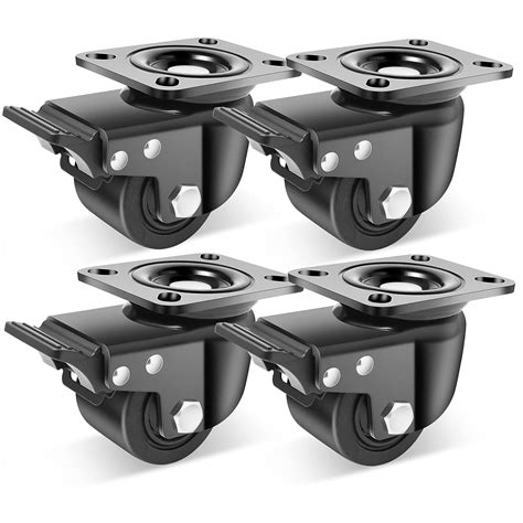 Nefish Inch Caster Wheels Set Of Heavy Duty Plate Swivel Casters