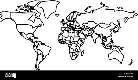 Blank Outline Political Map Of World - Grayce Gerhardine