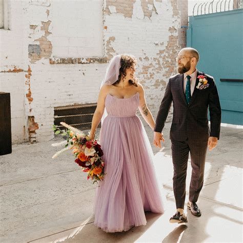 A Lovely Lavender Wedding Dress for an Eclectic + Romantic Downtown Los ...