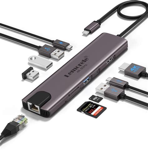 Lemorele Hub Usb C Dongle Usb C 10 En 1 Adaptador