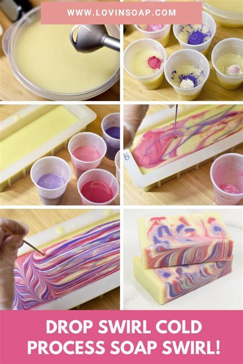 Pink And Purple Drop Swirl Soap Design Easy Soap Recipes Swirl Soap