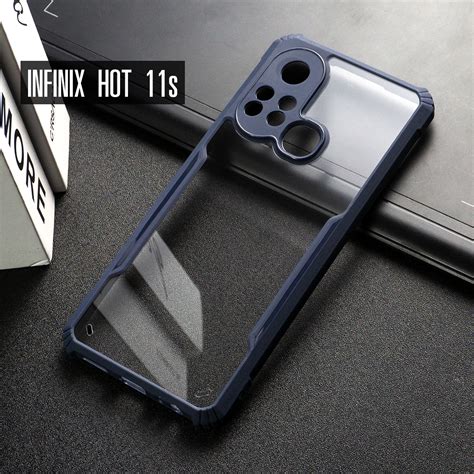 เคส Infinix Hot 11s เคสใส ขอบกันกระแทก สีน้ำเงิน : Inspired by LnwShop.com