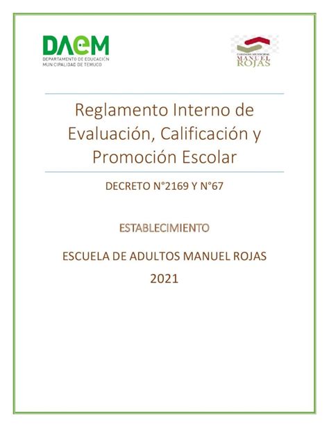 Pdf Reglamento Interno De Evaluaci N Calificaci N Y Promoci N B