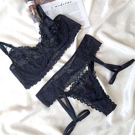 Conjunto Cinta Liga Preto Conheça a Treacy Lingerie uma marca de